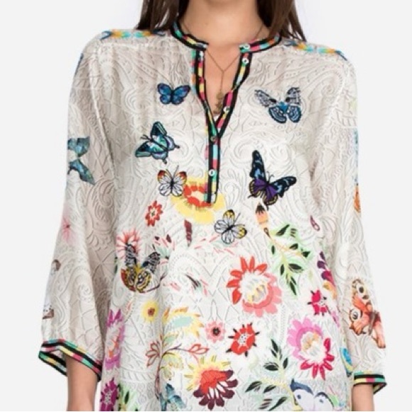 Johnny Was heavily embroidered Kendra silk tunic NWT - Picture 2 of 14
